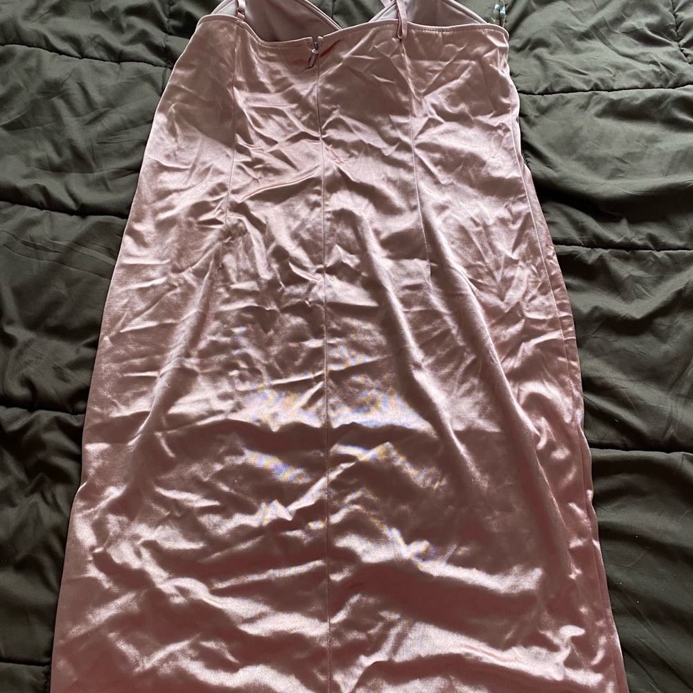 Pink Satin Dress by FASHION NOVA